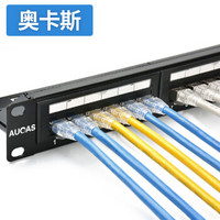 奥卡斯（AUCAS）超五类工程级24口网络配线架 CAT5E网线镀金配线架防尘接口 ACPP53UP24