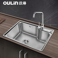 欧琳（OULIN）OLWG62452水槽+龙头套餐 304不锈钢洗菜盆洗碗池 厨房大单槽