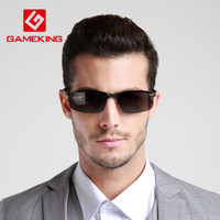 Gameking 男士太阳镜铝镁偏光太阳镜男款眼镜驾驶墨镜 黑灰色