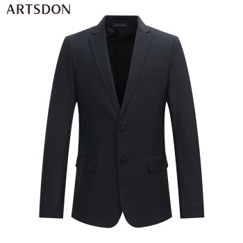 阿仕顿西服套装男士修身商务正装礼服纯色职业西装EG10391 藏青 165上衣30裤子