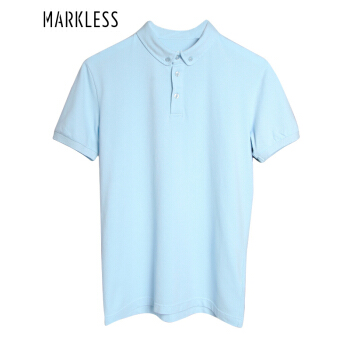 Markless POLO衫男青年纯色翻领修身短袖T恤TXA6688M浅蓝色180/96（XL）