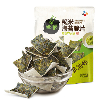 必品阁（bibigo）辣爽芥末味糙米海苔脆片 20g（袋） 即食海苔休闲零食