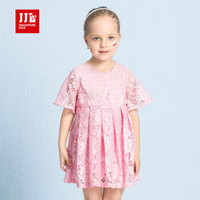 季季乐 （JJLKIDS Partner Club） 童装女童短袖连衣裙夏季儿童公主裙 粉红 110