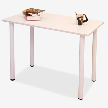 木以成居 电脑桌 简约办公写字桌子台式笔记本小书桌 1米款白腿白面LY-4040