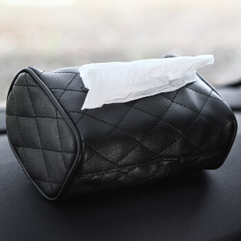 KOOLIFE 车用纸巾盒 椅背挂式 车载餐巾纸盒 创意遮阳板抽纸盒套 车内用品 黑色