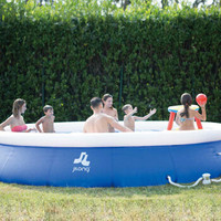 吉龙 儿童游泳池 免充气三层夹网家庭用超大游泳池 蓝色加高 360*90cmm（适用于五成人或3-6小孩使用）