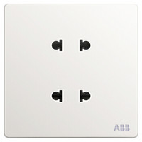 ABB 开关插座面板 两位双两孔四孔插座 轩致系列 白色 AF212