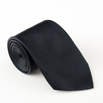 杜森纳(DUSENNA)男士正装商务结婚新郎领带礼盒  纯色斜纹领带 黑色