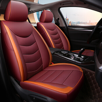 康车宝 全包汽车坐垫四季座套福克斯卡罗拉雷凌捷达朗逸速腾英朗逸轩逸Polo瑞纳宝来凌渡酒红色2535