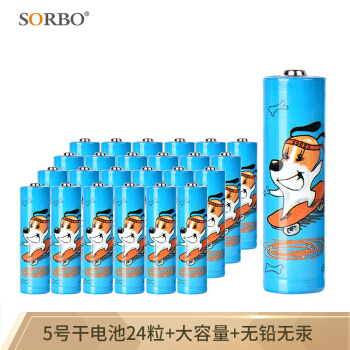 硕而博(SORBO) 碱性干电池5号24粒五号AA玩具电池遥控器鼠标钟表1.5V