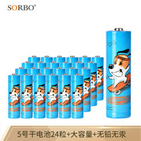 硕而博(SORBO) 碱性干电池5号24粒五号AA玩具电池遥控器鼠标钟表1.5V