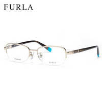 芙拉（FURLA）眼镜框 女款金属银色眼镜架VFU022K 0300 52mm