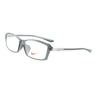 NIKE 耐克 中性款半透明灰色镜框灰色镜腿板材全框光学眼镜架眼镜框 7917AF 024 55MM