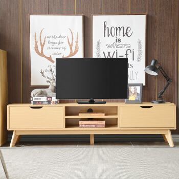 A家家具 电视柜 北欧现代客厅板木实木脚地柜  原木色 ADC-78