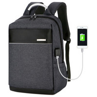 NBC 双肩电脑包15.6英寸商务防水笔记本背包 时尚休闲充电旅行书包 NB400M 时尚黑色
