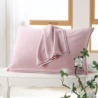 馨牌 枕巾 纯棉日式素雅枕巾 加厚透气四季枕头巾 A类安全标准 单条装 粉色 50*72cm
