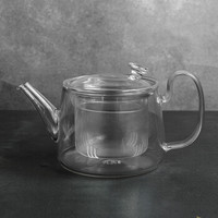 雅集侧钮壶 家用透明玻璃茶壶 耐热带过滤内胆茶具泡茶壶580ml