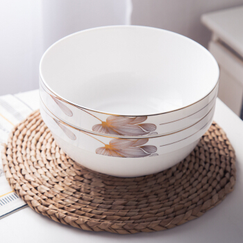 传旗 韩式陶瓷饭碗套装（8英寸）陶瓷餐具 饭碗 汤碗 面碗情侣对碗2只装 冰山雪莲