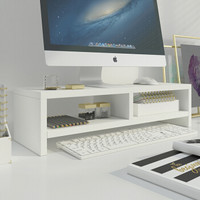 美达斯 显示器增高架 多功能桌面支架底座收纳储物架电脑架子 白色12830