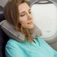 TRAVELON充气U型枕折叠便携护颈枕飞机汽车旅行户外午睡靠枕  02049 灰色510