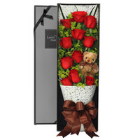钟爱 鲜花速递11朵红玫瑰礼盒 生日礼物送女友结婚纪念日