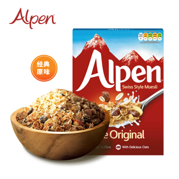 英国进口 维他麦 Weetabix 水果燕麦片 欧倍Alpen（原味）625g 瑞士风味营养早餐 即食冲调麦片