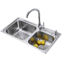 莱尔诗丹 Larsd LR7540水槽双槽套装龙头304不锈钢水槽套餐厨房洗菜池洗菜盆洗碗池
