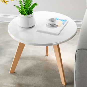 香可 北欧圆形小茶几简约客厅时尚创意茶桌小户型实木腿咖啡桌