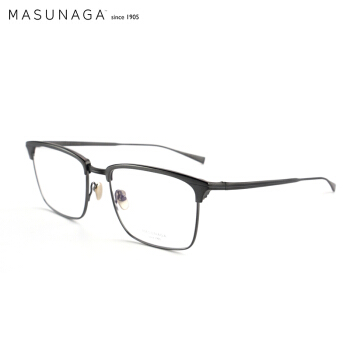MASUNAGA增永眼镜男女复古全框眼镜架配镜近视光学镜架SWING #19 黑框黑圈