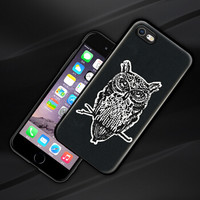 collen 苹果7/8手机壳膜套装 iPhone7/iphone8手机套 刺绣iphone8手机套全包壳 Zoo系列猫头鹰