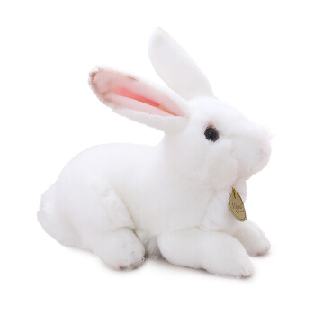 威尔通WELTSTON 毛绒玩具创意萌兔公仔送女生儿童礼物抱枕靠垫布娃娃节日好礼 仿真小白兔 24cm