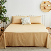 大朴（DAPU）床单 A类床品 60支精梳纯棉缎纹纯色床单 大双人被单 松果褐 1.8米床 240*270cm