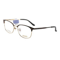 SEIKO 精工 中性款棕红色镜框棕红色镜腿金属全框光学眼镜架眼镜框 HC-3012-90 53MM