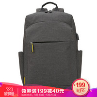 Weibao 威豹 WINPARD 电脑包男士双肩背包时尚运动休闲包 14英寸笔记本电脑包带USB电源可充电学生书包99047黑色