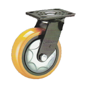常成（chamcen）4寸平底活动重型橙黄色聚氨酯轮 C5-22100-32E 承重270万向轮 /个