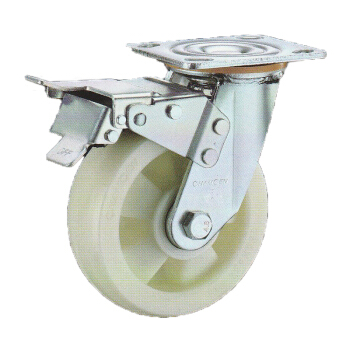 常成（chamcen）6寸平底双刹重型米黄色聚丙烯轮 C1-12A150-12G 承重420双刹车万向轮 /个