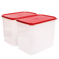 特百惠（Tupperware）储藏长方形4号储物桶盒子 带盖干货密封防潮保鲜2件套8.7L*2