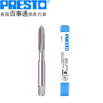 百事通（PRESTO）进口高速钢丝攻M7.0X1.0公制直槽手用机用丝锥