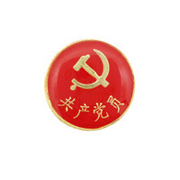 斯图（sitoo）斯图共产党员党徽胸章磁扣别针 100个装圆形带字党徽磁扣款