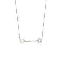 AGATHA 瑷嘉莎 2670063银色时尚人工合成珍珠项链 潮流饰品锁骨链 银色