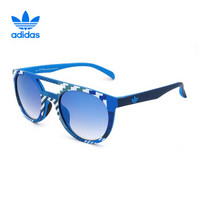 阿迪达斯 adidas 三叶草 男女款时尚街拍太阳镜 运动潮流墨镜 AOR003眼镜 PDC-027 蓝白色镜架蓝色反光镜面