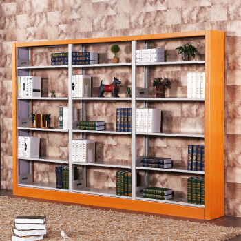 中伟钢制书架学校图书馆书店书籍室阅览室单面书架资料架木护板一列三组五层