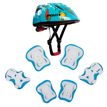 POVIT 普为特 儿童轮滑护具套装头盔护膝护肘护掌溜冰滑板平衡车自行车护具-京东