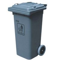 斯图 （sitoo）环卫垃圾桶户外楼道公司加强型翻盖大号垃圾桶 100L垃圾桶灰色8个装