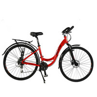索罗门（SOLOMO）X516 24速禧玛诺变速/避震前叉/机械碟刹/铝合金山地车自行车旅行车 红色