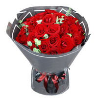 钟爱 情人节520鲜花 生日礼品同城送花 33朵红玫瑰花束鲜花速递全国 生日礼物同城花店送花