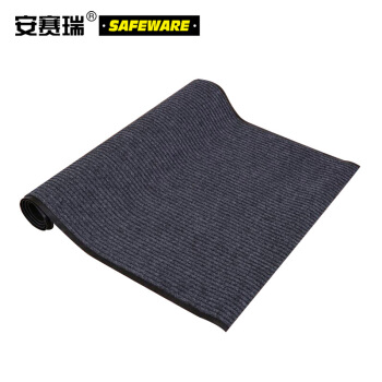 安赛瑞 双条纹PVC复合地垫 条纹绒面PVC地毯垫 雨天吸水防滑走道通道地垫 0.9×10m 13702