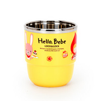 乐扣乐扣(LOCK&LOCK) HelloBeBe 进口不锈钢餐具儿童牛奶杯卡通杯子隔热水杯 230ml LBB477N
