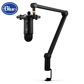 Blue yeticaster 专业USB电容麦克风直播套组 电脑手机游戏主播唱歌喊麦话筒 全民K歌唱吧会议录音 黑色