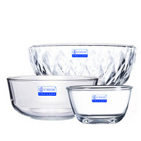 UNION泰国进口无铅沙拉碗玻璃碗泡面汤碗三件套装360